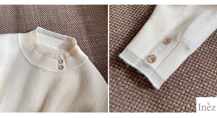 Inèz 長袖針織blink blink紐扣企領衫