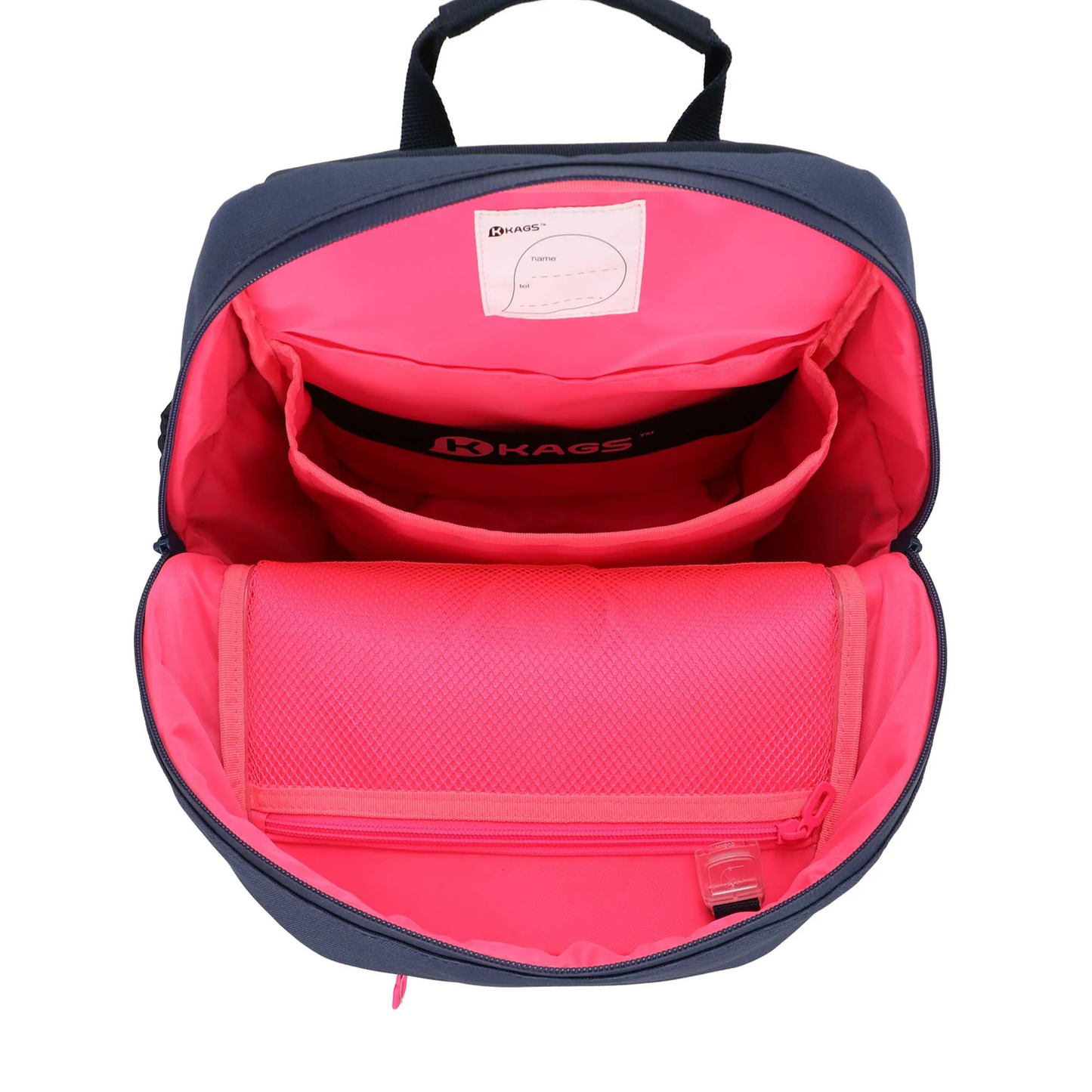 GRAFTON 2 系列小學生專用人體工學超輕護脊書包 - 炭灰/ 螢光粉紅