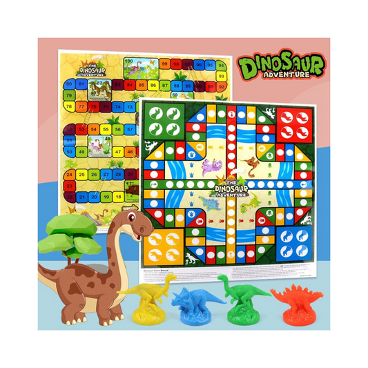 《恐龍冒險》恐龍飛行棋+蛇梯棋 2合1 Dinosaur Flying Chess 2 in 1