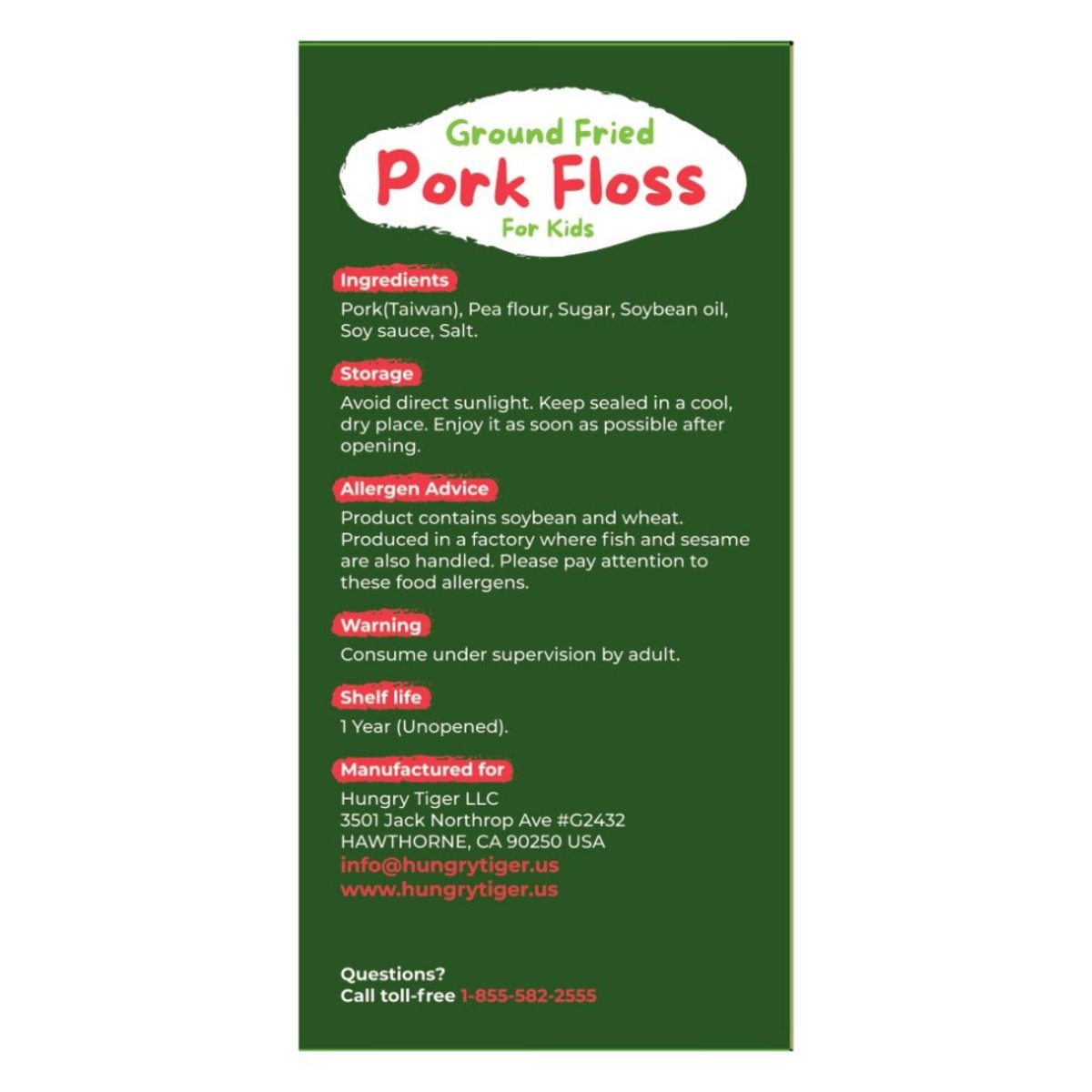 Hungry Tiger - 兒童豬肉鬆 65g (13g x 5小包)