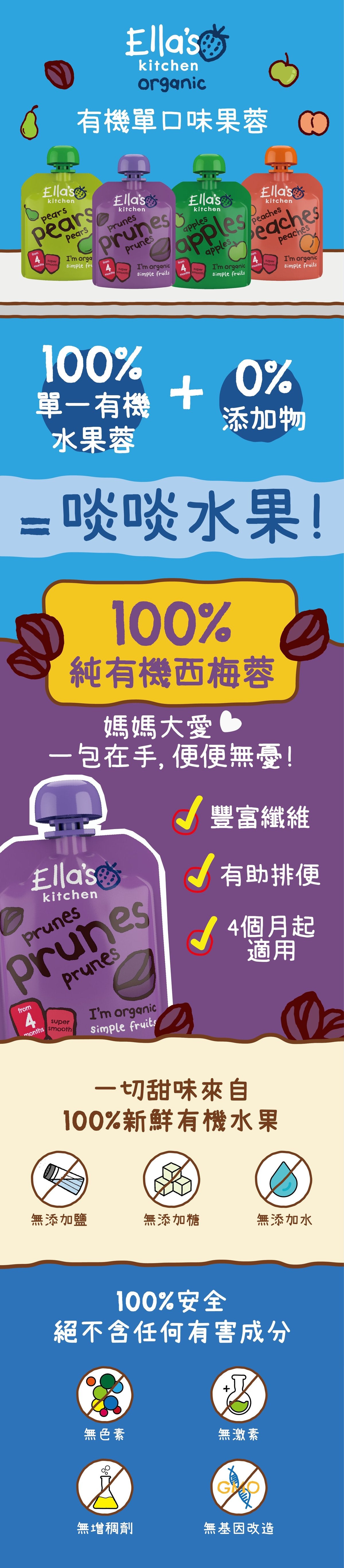 Ella's Kitchen - 有機西梅單口味果蓉